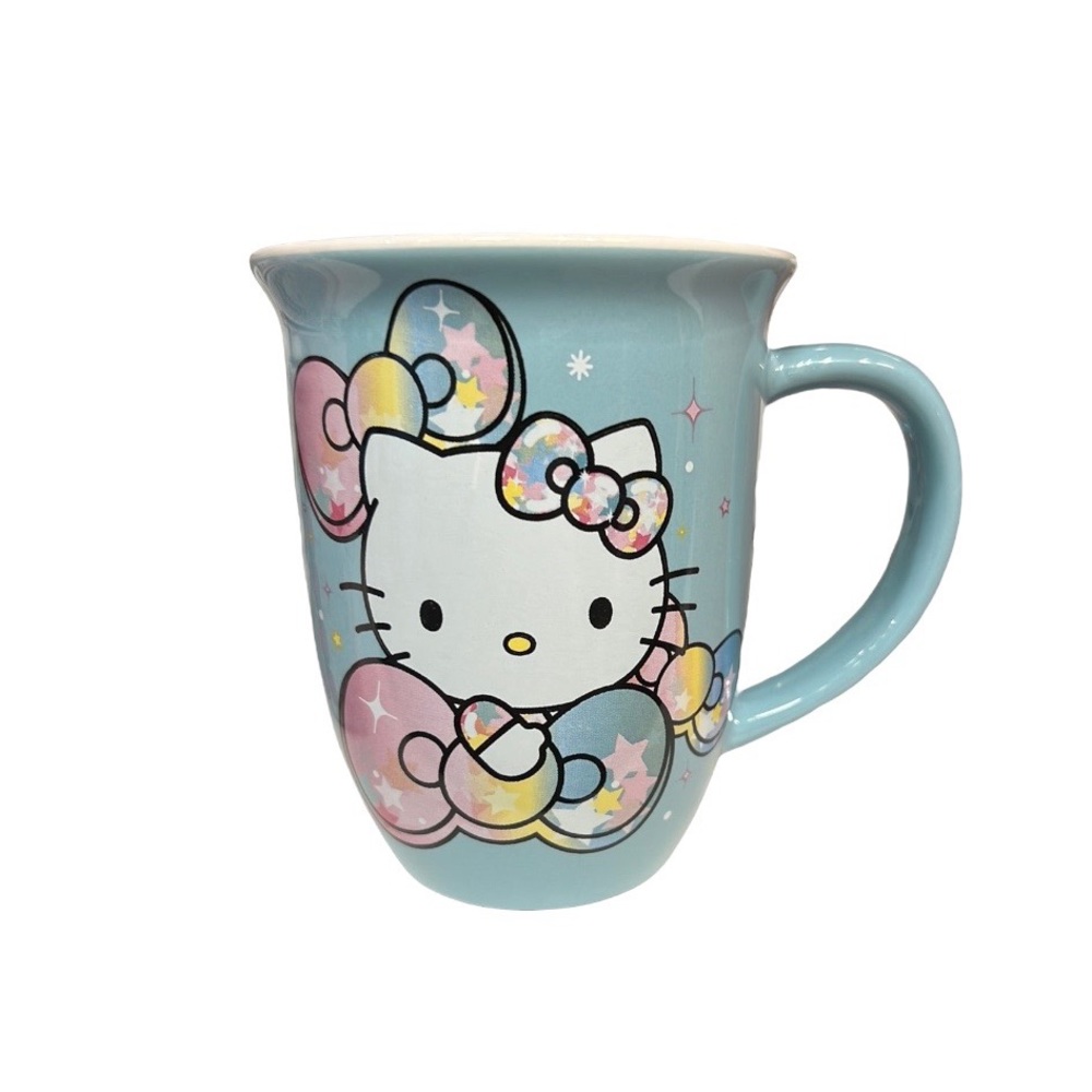 Silver Buffalo Sanrio Hello Kitty Pastel on Rainbow Wide Rim Ceramic Mug - Picture 3 of 4